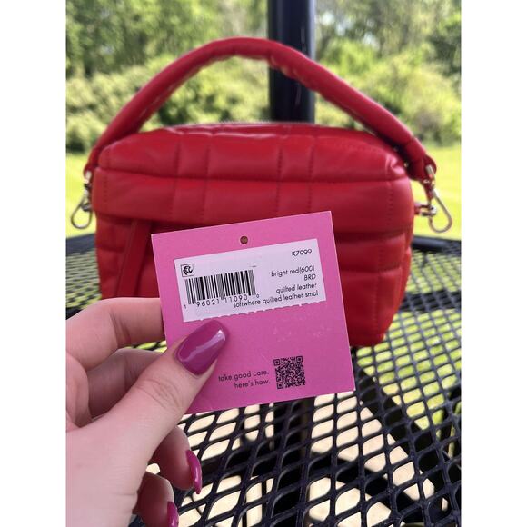 Kate Spade Red Softwhere Quilted Small Convertible Crossbody - Picture 3 of 4